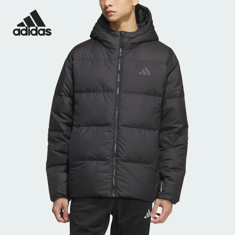 Adidas Men's Warm Hooded Casual Light Down Jacket KC2478