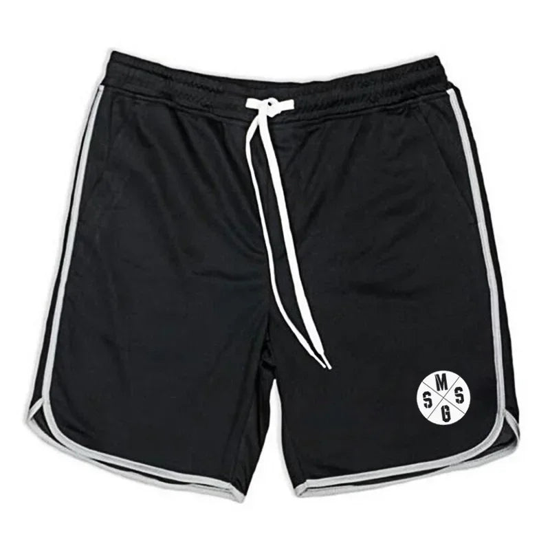 Summer Sports Shorts Breathable  Mesh Men's Drawstring Elastic Pants Running Training Pants Outdoor Fitness Jogging Straight