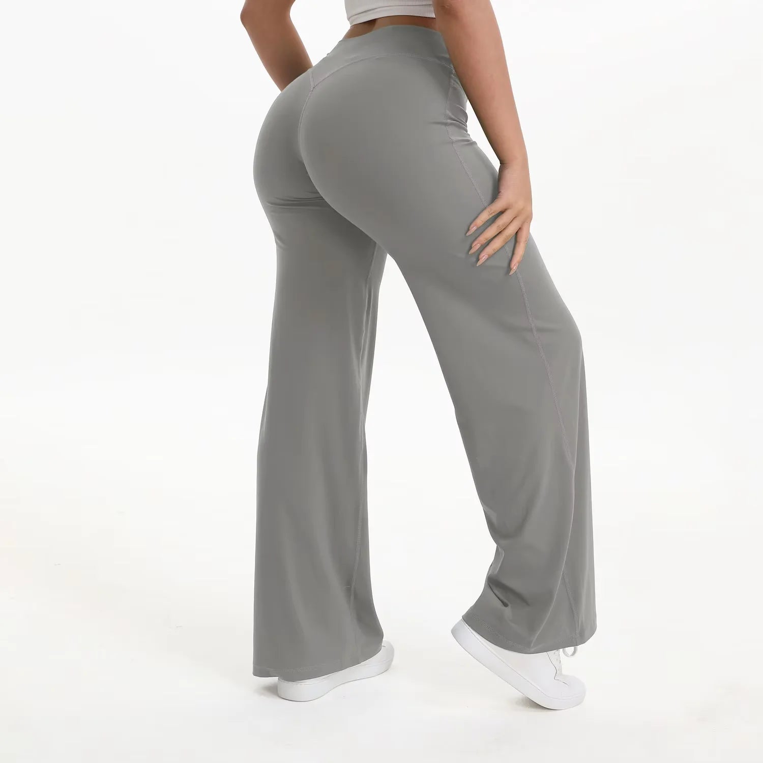 NCLAGEN Sport Trousers SoftMotion Straight-Leg Pants Women's High Waist Yoga Bottoms GYM Naked Feel Pilates Running - ATFH