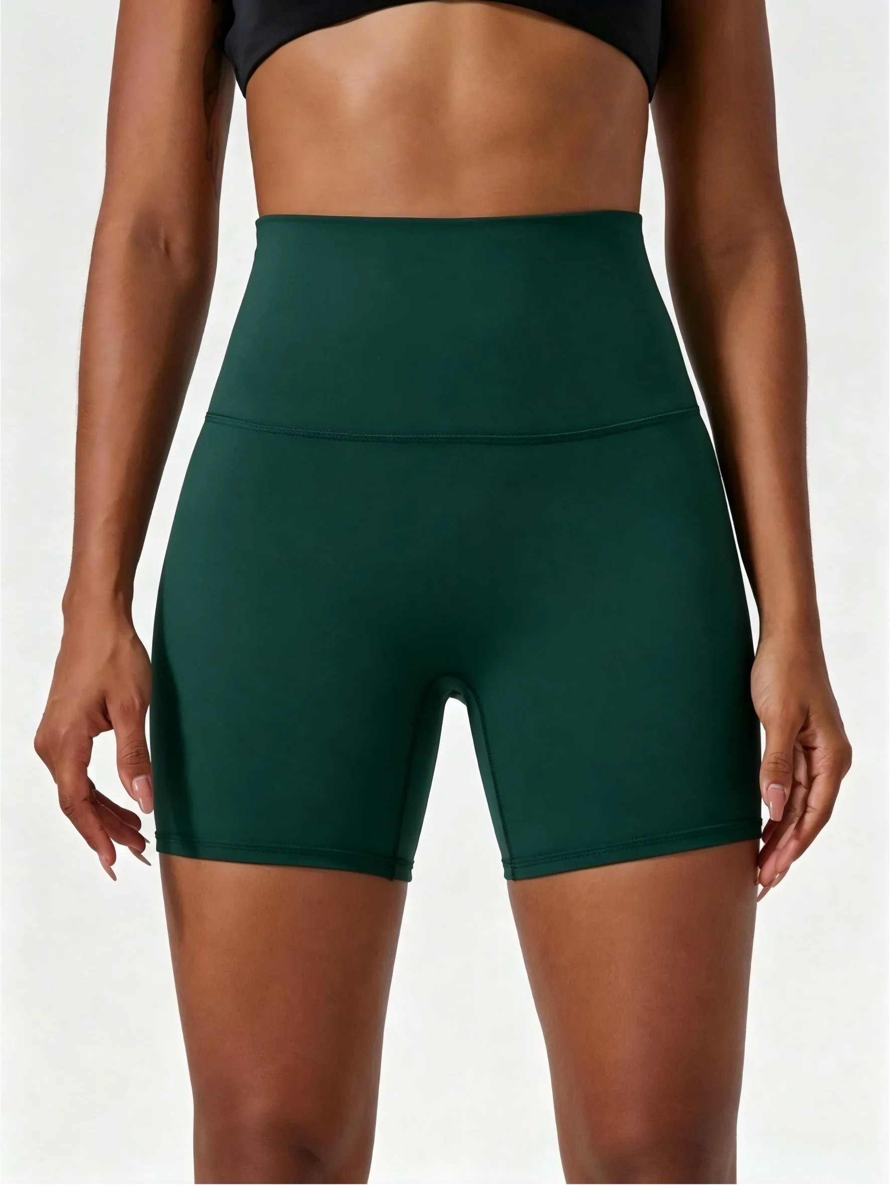Women'S High-Waisted Stretchy Shorts - Slimming Summer Workout Shorts, Sexy Butt-Lifting Design, Casual and Versatile Style, Bla