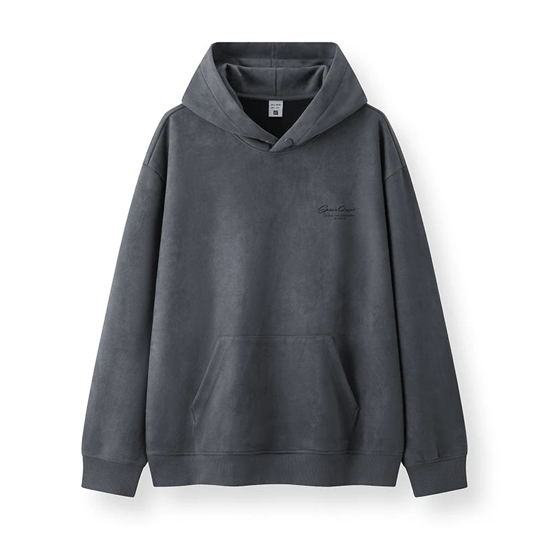 Semir Men Hoodie Suede Feel Printed Embroidery Hooded Pullover Classic Soft Casual Style Autumn Sweatshirt 2026