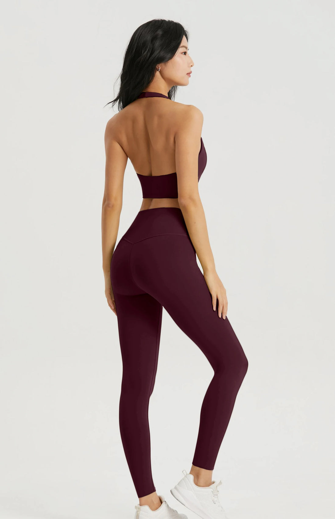 New Women's 2 Piece Yoga Suits Breathable Shockproof Yoga Hanging Neck Sport Bra High Waist Lifts Hips Yoga Pants Sportswear - ATFH