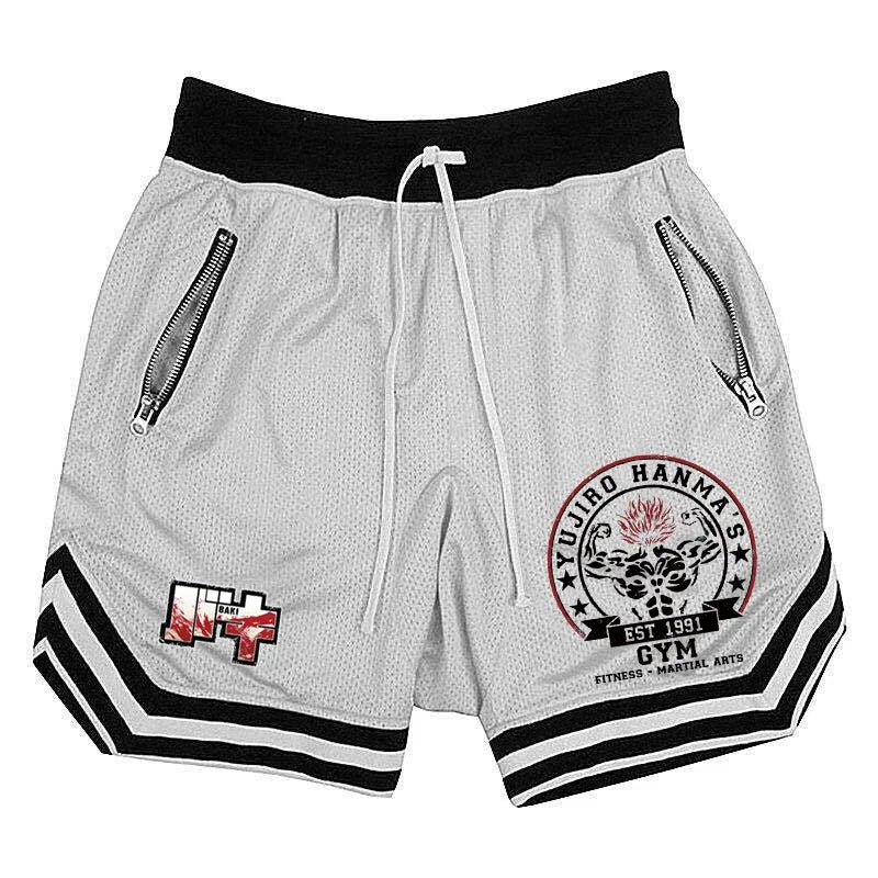 Hanma Baki Anime Shorts Men Women Quick Dry Mesh Gym Shorts Breathable to Fitness Joggers Summer Basketball Sports Scanties Male