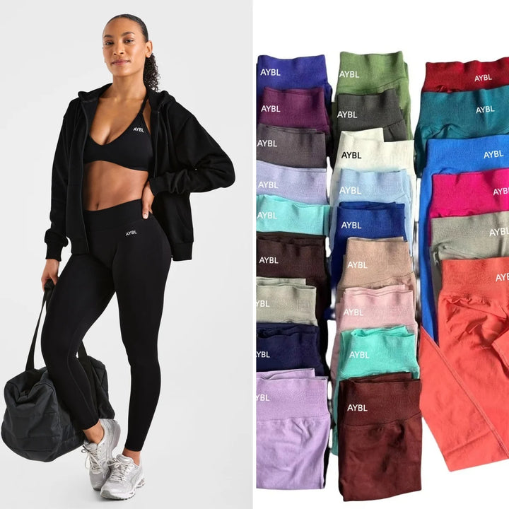 Impact Leggings Women Seamless Sports Yoga Pants Low Ribbed Band Gym clothes Fitness Workout wear Scrunch Bum Tights Pants - ATFH