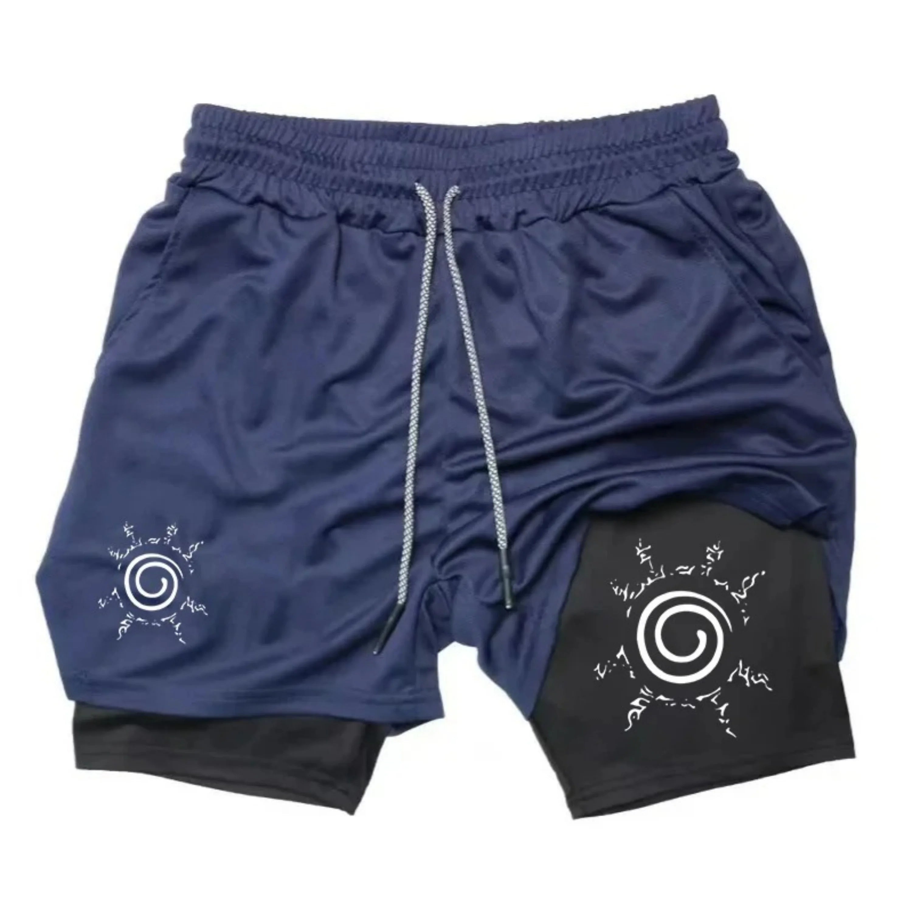 "Naruto" anime - Men's gym sports shorts - Quick dry-clean sports pants for running - Dual-purpose shorts for fitness training a