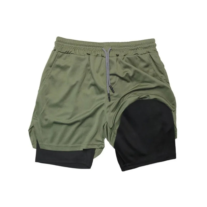 2-in-1 Running Summer Workout Shorts for Men Gym Performance Compression Shorts with Phone Pocket Towel Loop Athletic Activewear