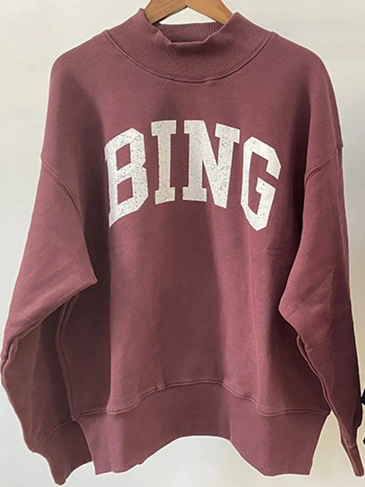 Hoodie Unisex Autumn/winter New Loose and Comfortable Letter Printed Round Neck Long Sleeved Casual Top Sweatshirt - ATFH