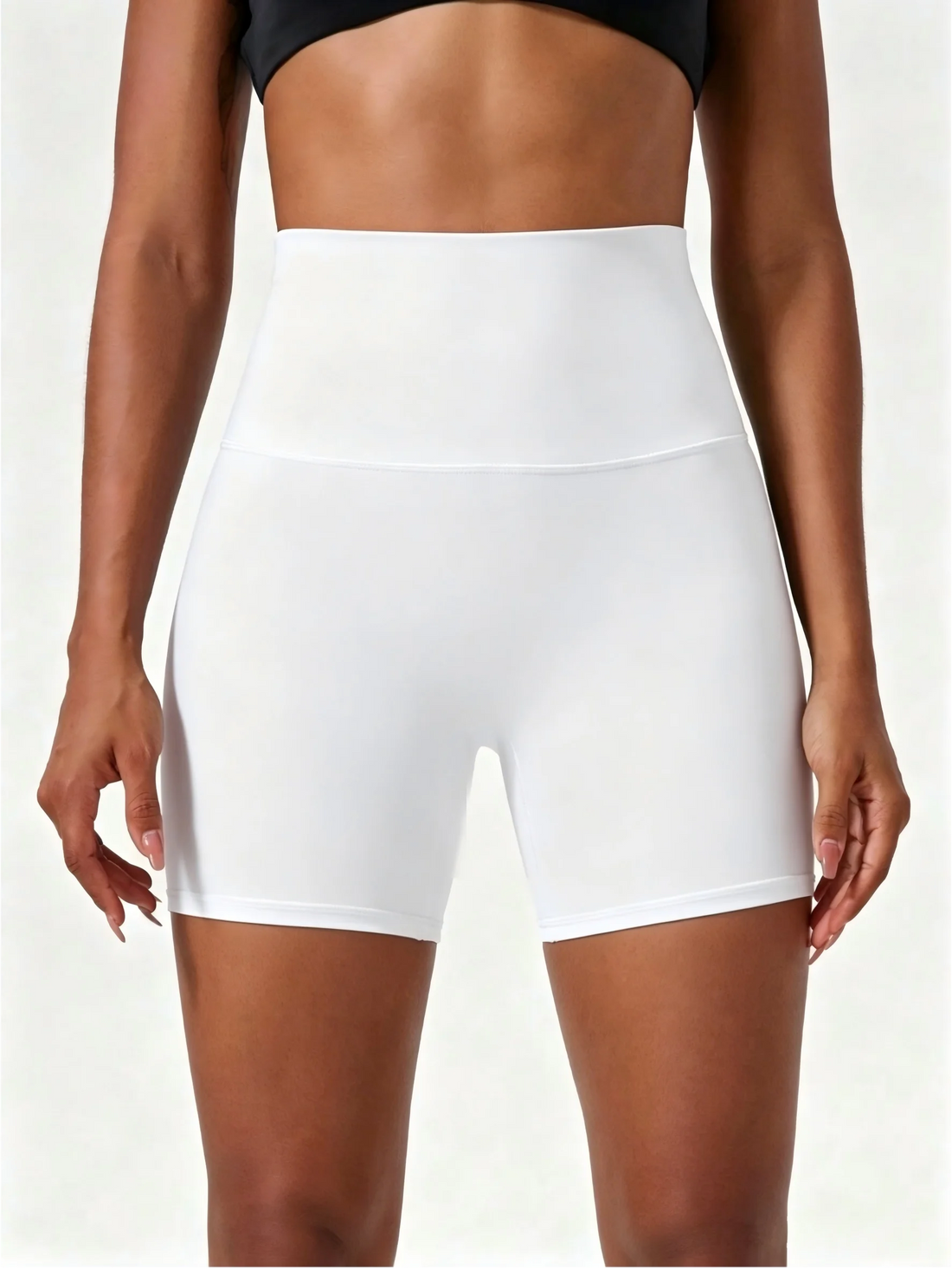 Women'S High-Waisted Stretchy Shorts - Slimming Summer Workout Shorts, Sexy Butt-Lifting Design, Casual and Versatile Style, Bla