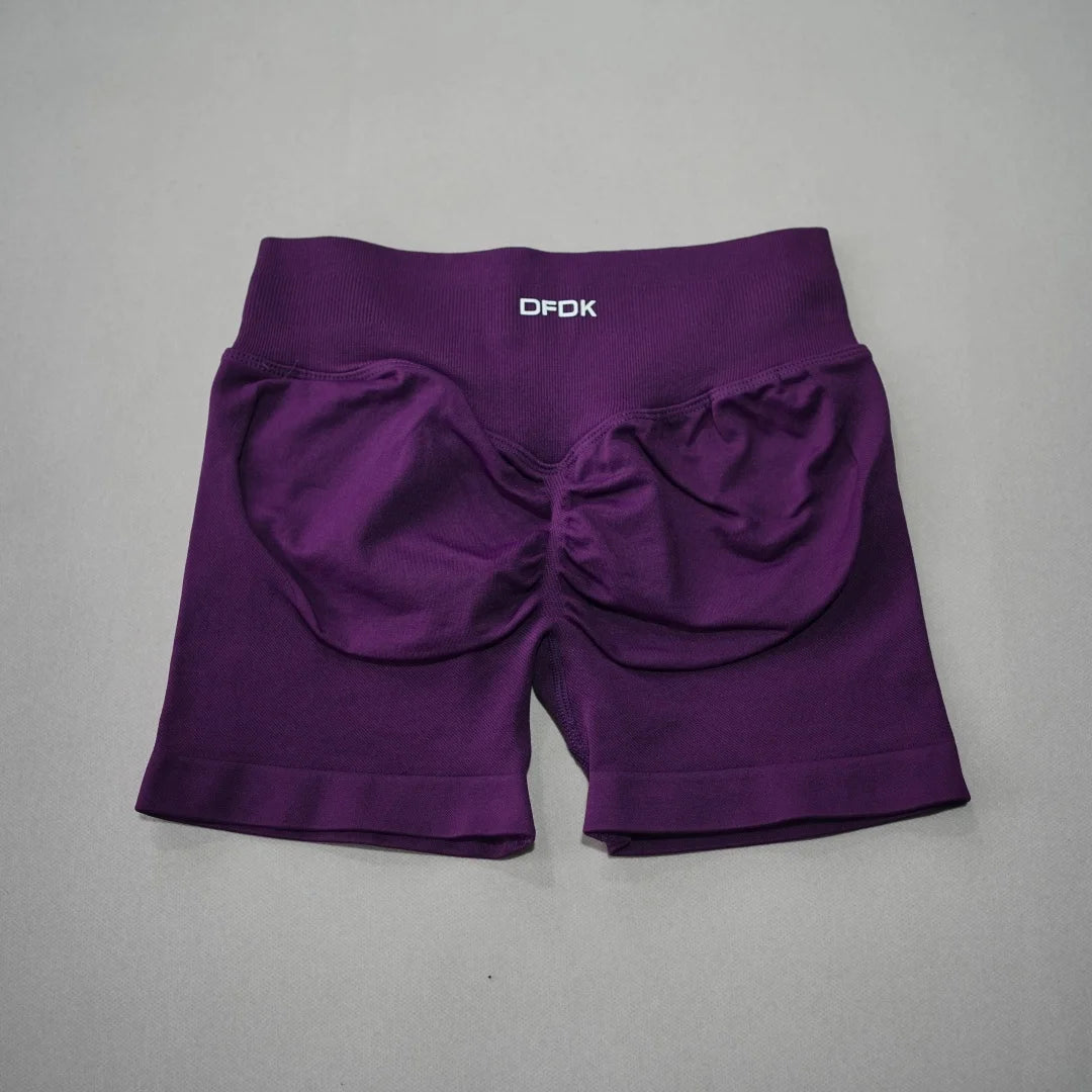 DFDK Women High Rise Scrunch Booty Shorts Seamless Push Up Shaping Squat Proof Anti Rolling Fitness Gym Athletic Running Yoga