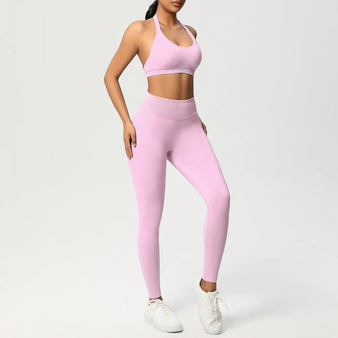 2 Piece Yoga Clothes Women's Tracksuit Athletic Wear Pilates Fitness Suit Gym Workout Push Up Clothes Sports Bra Leggings Suit - ATFH