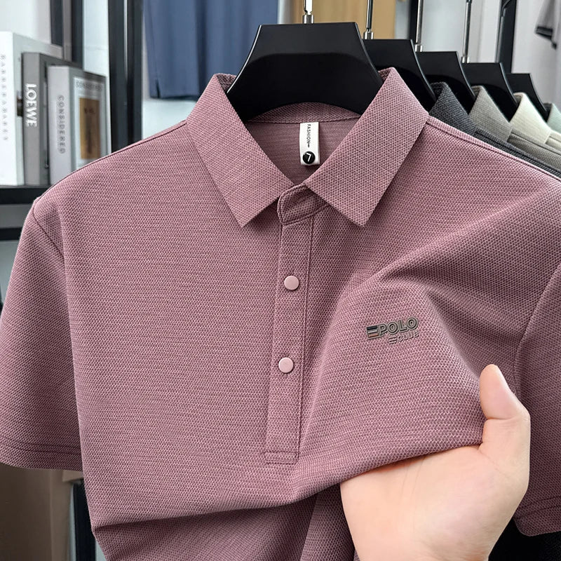 2026 New Men's Comfortable Lapel POLO Shirt Breathable Simple Style Fashion Trend Lapel Business Casual Short Sleeve T-Shirt Top