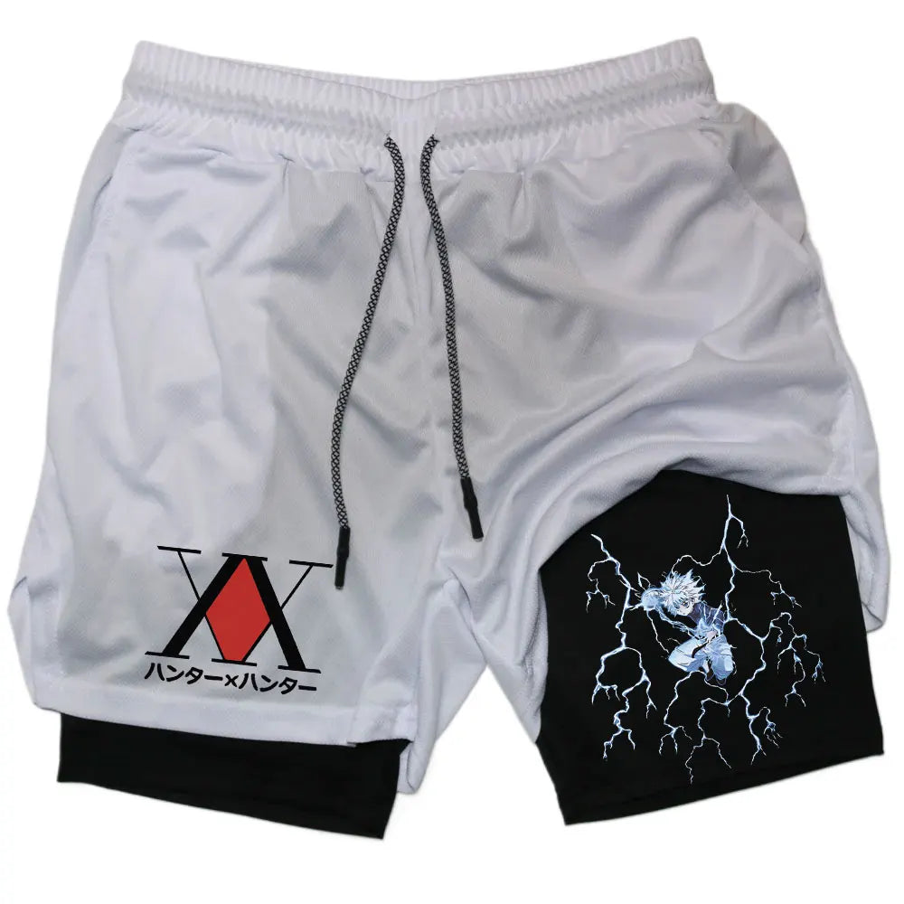 Anime Hunter X Performance Shorts Quick Dry Athletics Running Workout GYM Breathable Summer Compression