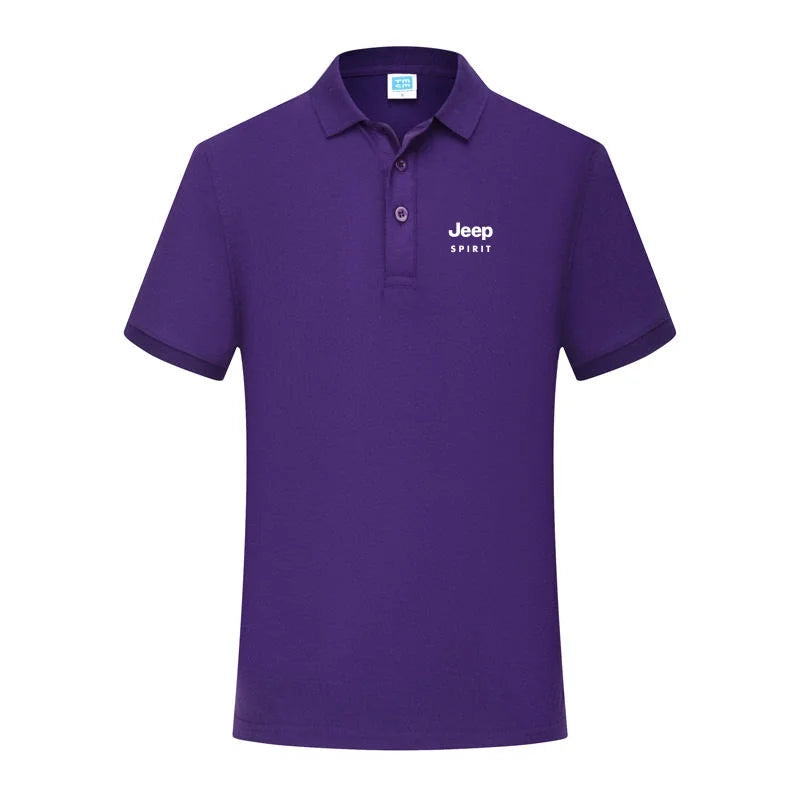JEEP SPIRIT men's printed T-shirt summer cotton polo shirt casual sports collar short sleeved shirt