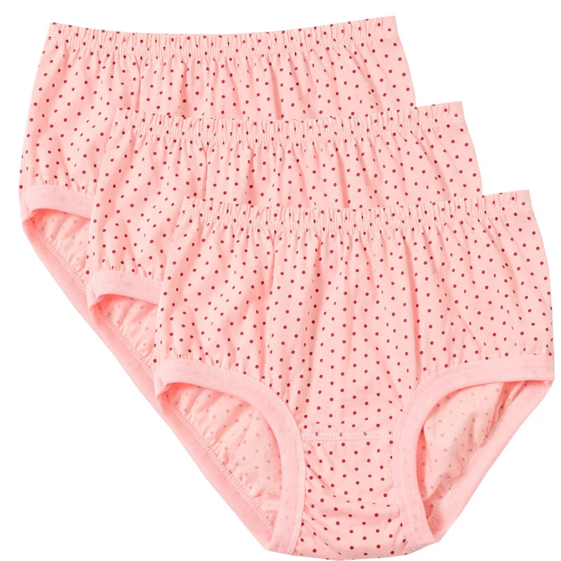 3pcs Pure Cotton Women Panties Large Size High Waist Underwear Briefs Mother Breathable Comfort Panty Plus Size Female Lingeries