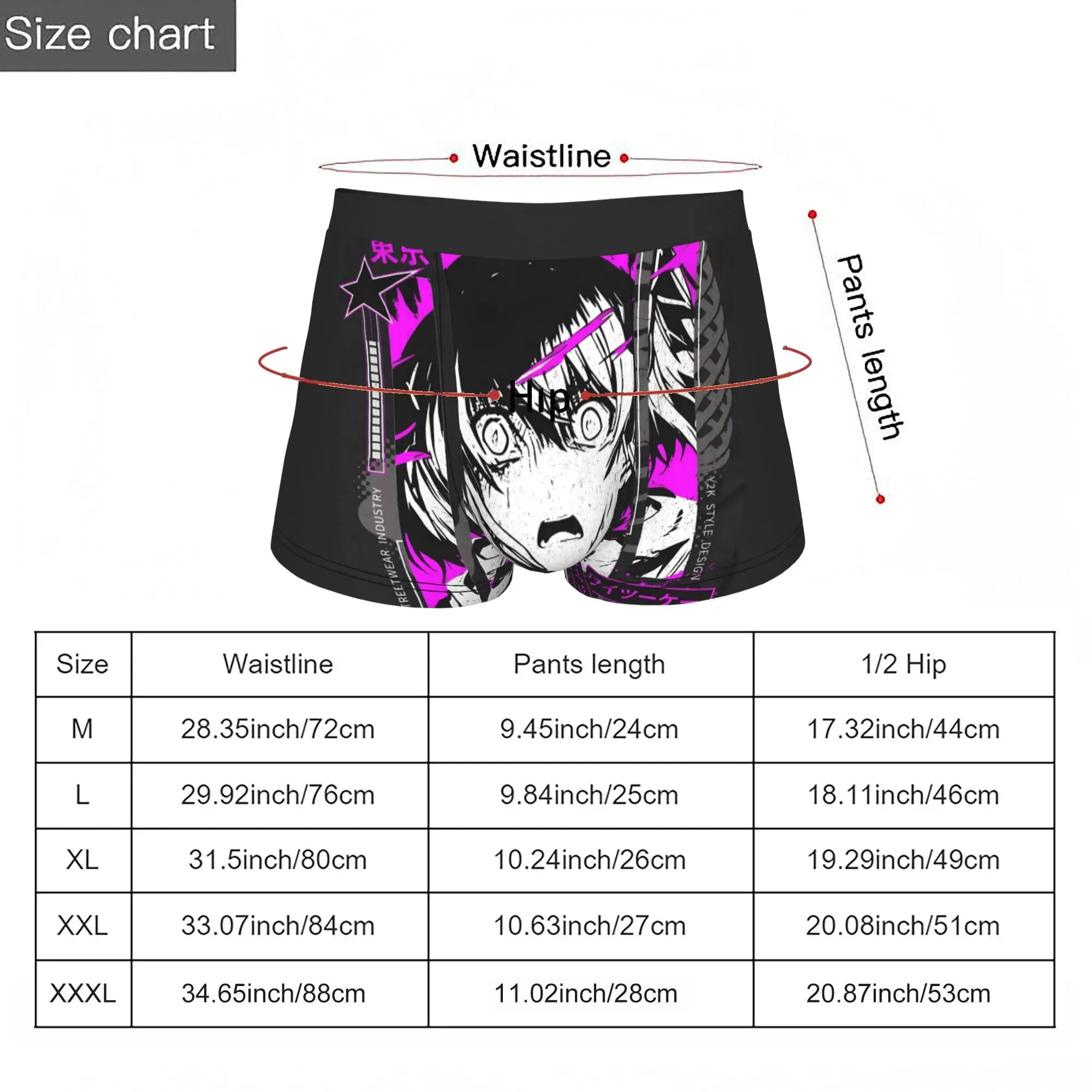 Tokyo Y2K Comics Boxers Shorts Men Anime Girl  Briefs Underwear Cool Underpants