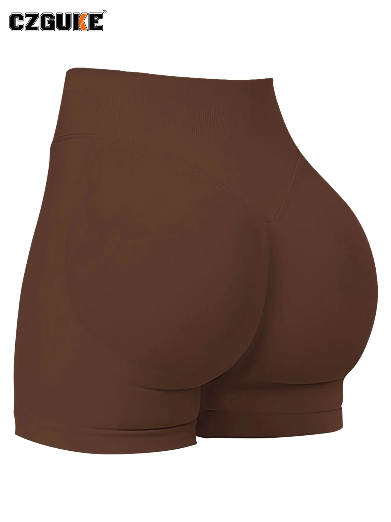 CZGUKE-Women High Waist Yoga Shorts Scrunch Butt Lifting Sports Shorts Seamless Gym Workout Short Pants For Fitness Running
