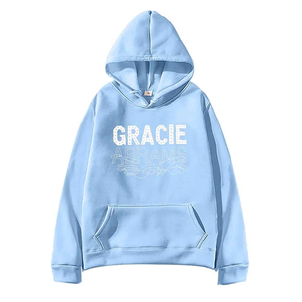 Gracie Abrams Letter Repeat Navy Unisex Hoodie Fashion Harajuku Hip Hop High Quality Sweatshirt Men Women Oversized Sportwear - ATFH