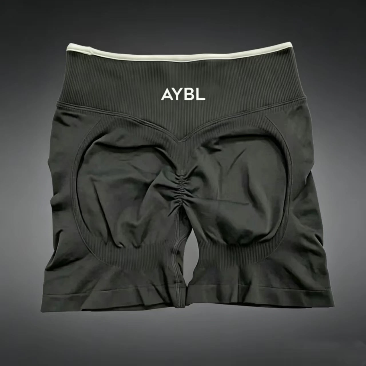 Short De Sport Blanc Sans Couture Pour Femme  Taille Haute, Effet Push-up, Ldéal Pour Le Yoga Et La Course A Pied