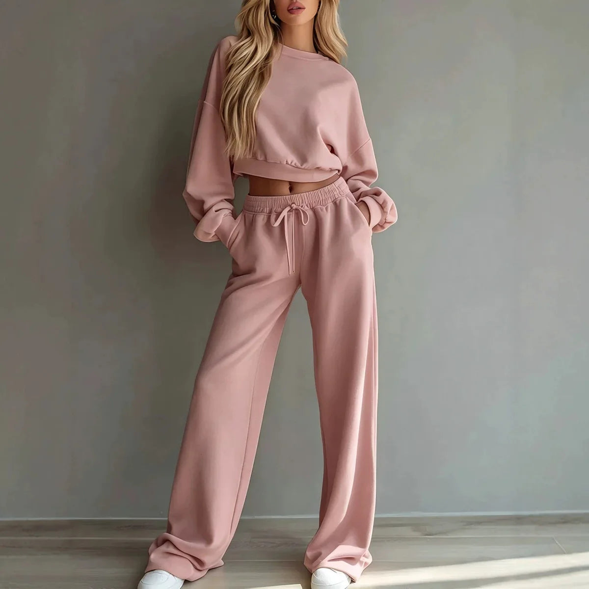 Women's soft Tracksuit Set Warm Autumn Fashion Hoodie Sweatshirts & Long Pants Casual Two-Piece Solid Hoody Pullover Outfit