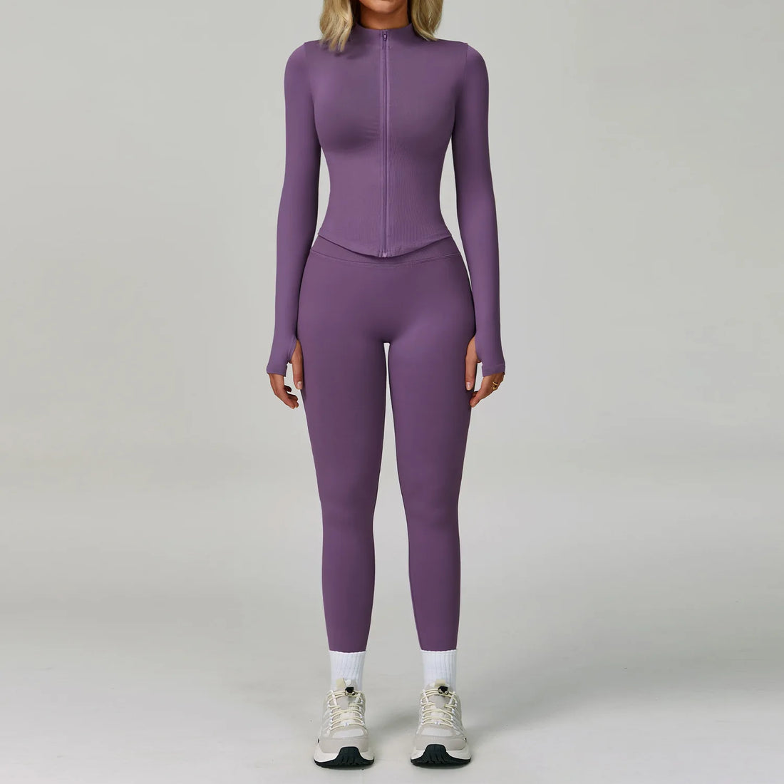 2/3PCS Seamless Yoga Set Gym Workout Suits Athletic Wear Women Legging Fitness Bra Crop Top Long Sleeve Sports Suits Sportswear - ATFH