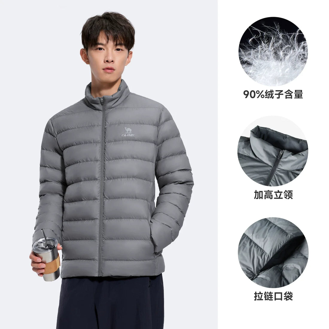 GOLDEN CAMEL Down Jackets Men and Women Winter Coats Lightweight Trendy Fleece Hiking Jackets for Men 2024 Winter New Clothing