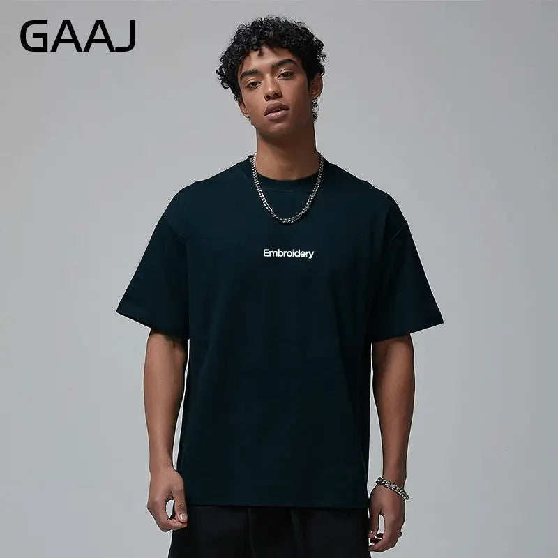 Embroidery Custom Premium T shirt 230gsm 100% Cotton,DIY Customize Text Logo Tee,Dropshipping Fashion Brand Men Women Clothing ATFH