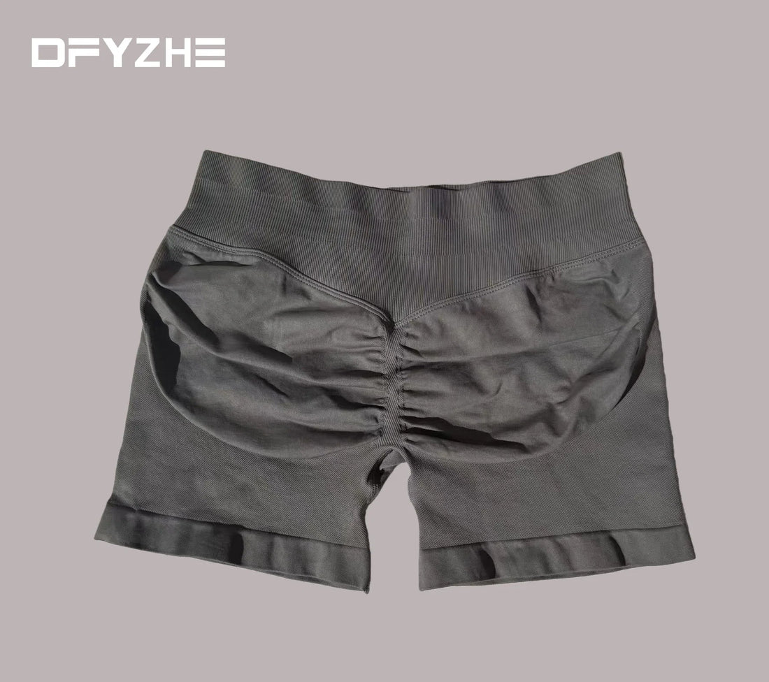 DFYZHE Impact Shorts 4.5-inch Women's Fitness Exercise Bike Shorts with Low Rib Belt Fitness Tight corset Hip Yoga Seamless Tigh Tahsi Fashion House