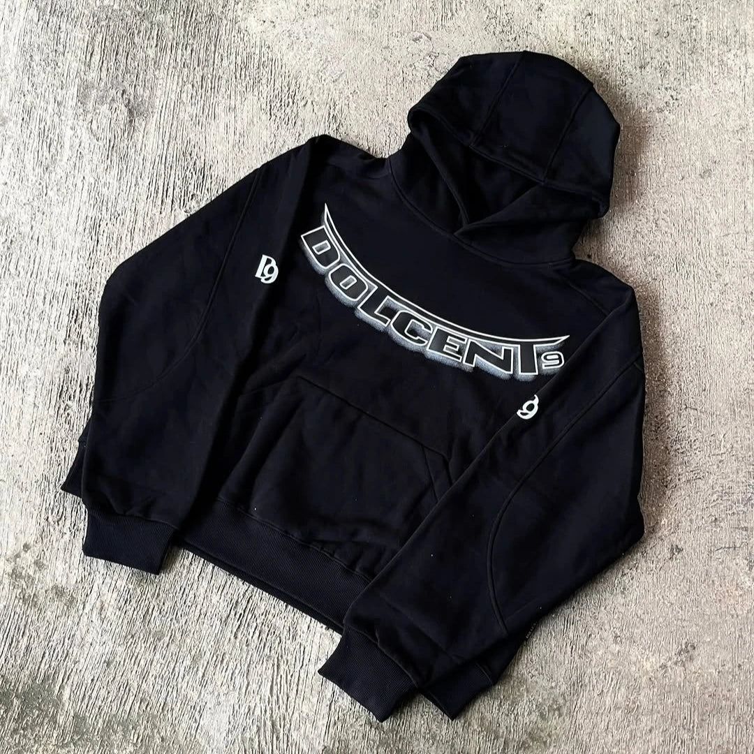 Y2K vintage man sets hoodies oversized M9 digital printing letter sweatshirt fashionable high street unisex clothing casual wear - ATFH