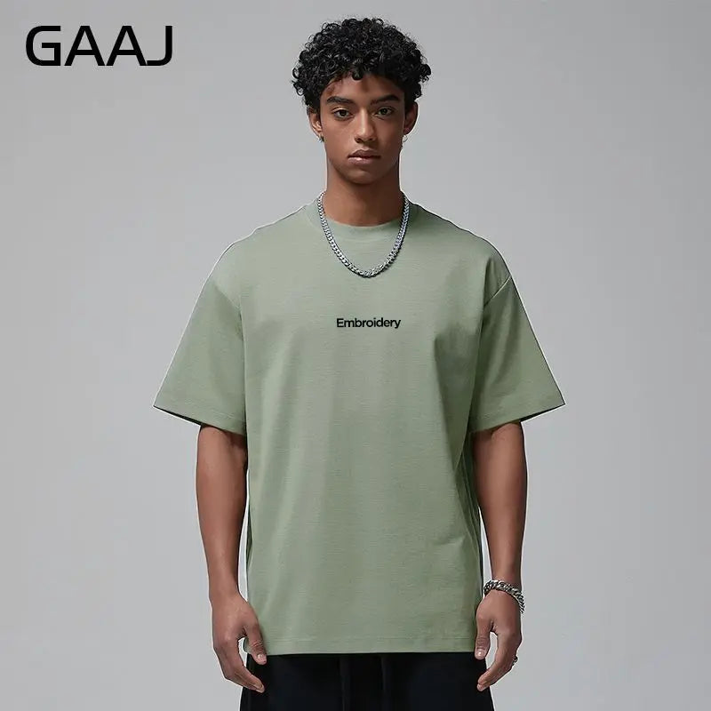 Embroidery Custom Premium T shirt 230gsm 100% Cotton,DIY Customize Text Logo Tee,Dropshipping Fashion Brand Men Women Clothing ATFH