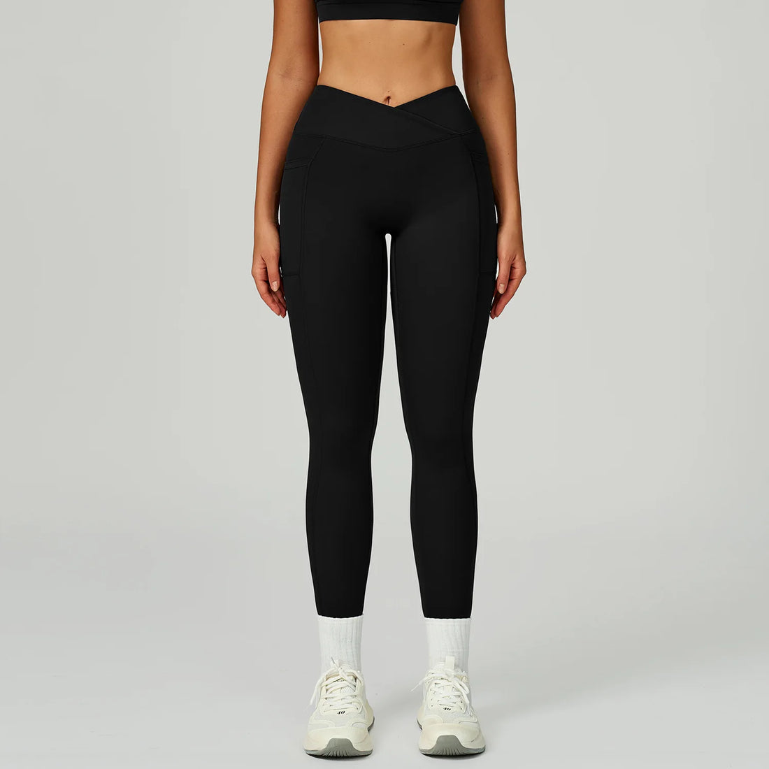 Yoga Pants Cross Waist Head Gym Leggings Women Sexy High Waist Booty Lifting Leggings Pants Women Sports Clothing Fitness Wear - ATFH