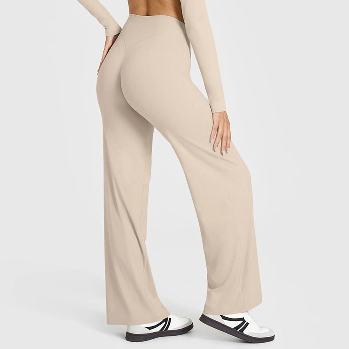 Flared Leggings Straight Leg Leggings Woman Wide-leg Pants Yoga Breathable Fitness Clothing Versatile Casual Pants ATFH