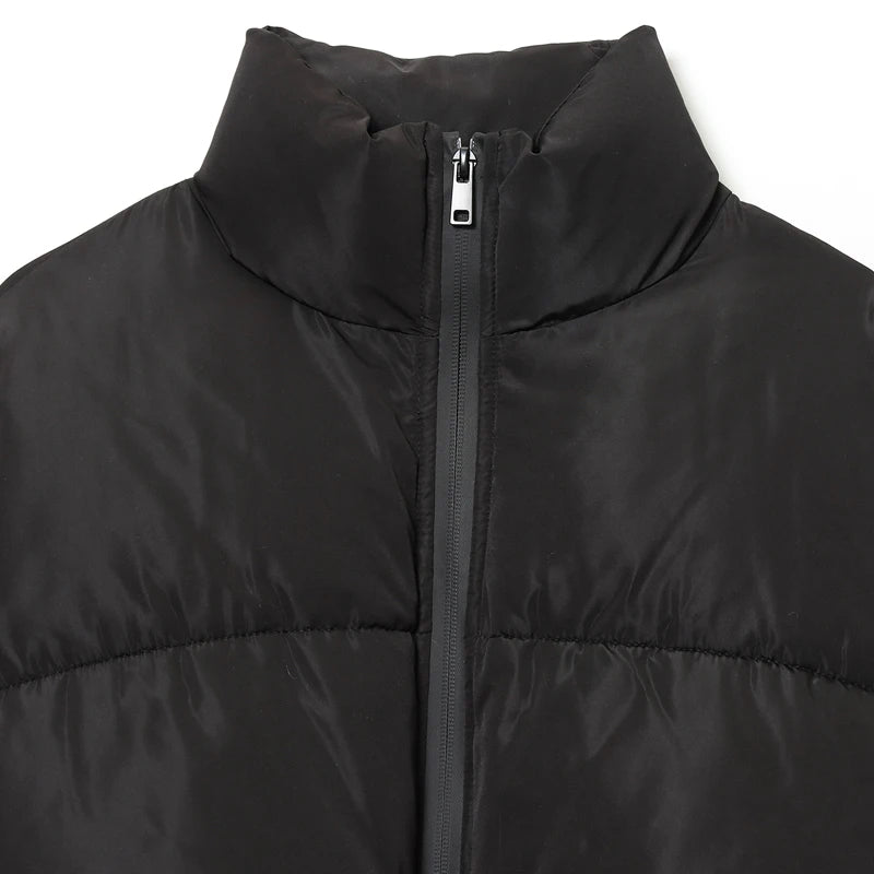HXAO Black Lightweight Padded Jackets Women's Jacket Winter Crop High Neck Long Sleeve Quilted Jacket Woman Insulated Outerwears