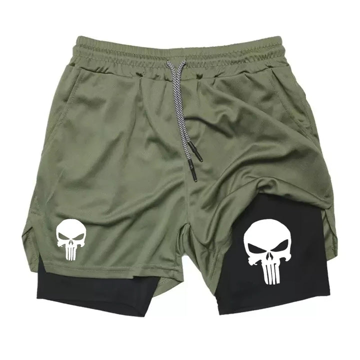 Print 2 in 1 Performance Shorts for Men Athletic Quick Dry Shorts with Phone Pocket Summer Gym Workout Running Shorts RL0302
