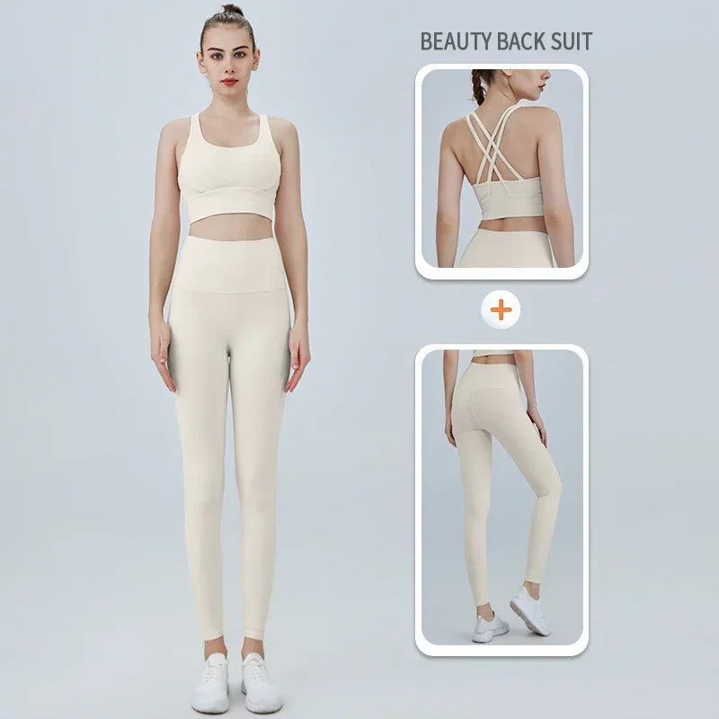 2 Pieces  Women Yoga Set Sport Suit Gymwear Workout Clothes Gym Crop Top High Waist Legging Fitness Bra Set Sports Suit👚👚 - ATFH