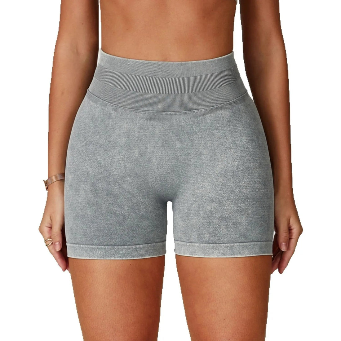 Custom women's seamless sand wash yoga shorts high waist hip lift tight running fitness yoga shorts Tahsi Fashion House