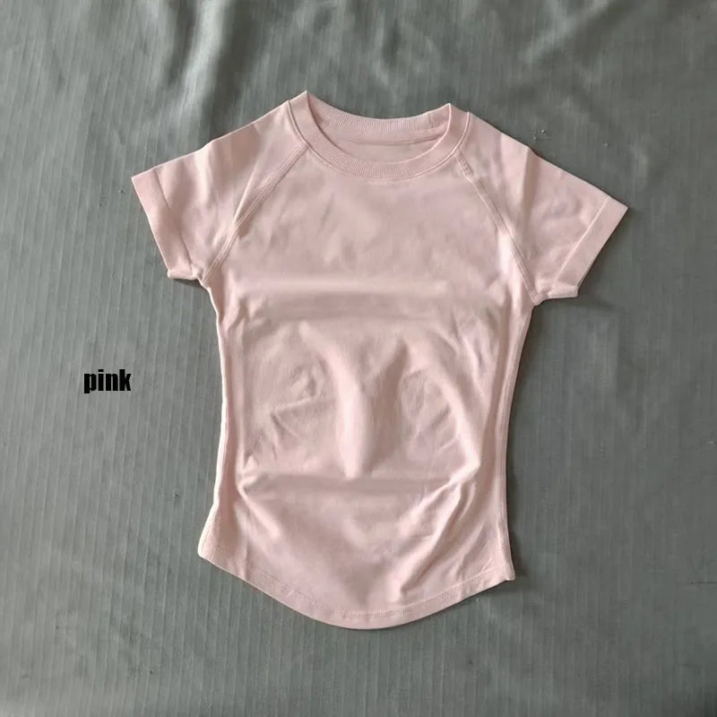 DL0G0 Quick Dry Women's Workout Shirts Short Impact Sleeve Gym Yoga Running Tops, Breathable Active Wear Athletic Tee for Women