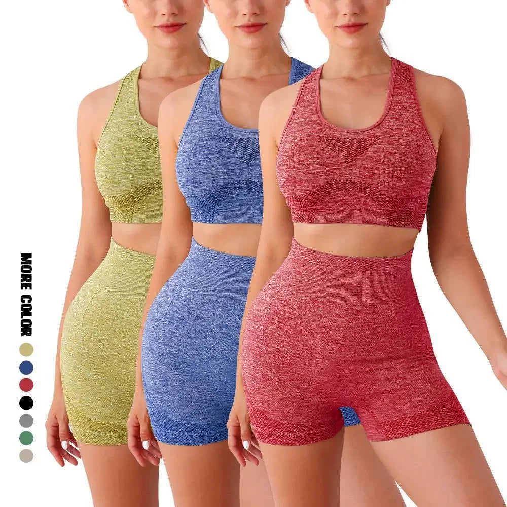 Yoga Set Gym Shorts Women Sport Bras Brassiere Workout Tops for Women Yoga Clothes Fitness Leggings Gym Set Seamless Yoga Sets Tahsi Fashion House