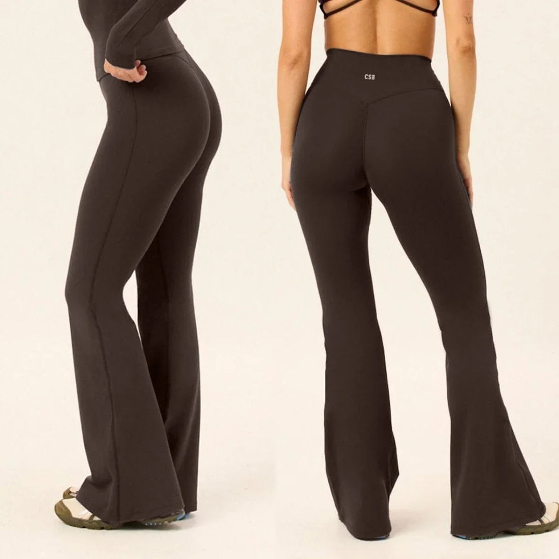 CSB Flare Legging High Waist  Hip Lifting Fitness Elastic Bell Bottom Pants Gym Legging Woman Yoga Pants  Gym Clothing ATFH