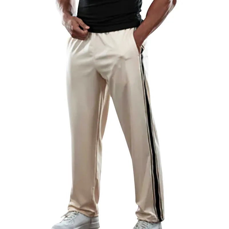 2024 cross-border spring and summer new trendy brand strips men's straight-leg pants American loose sports trousers sweatpants