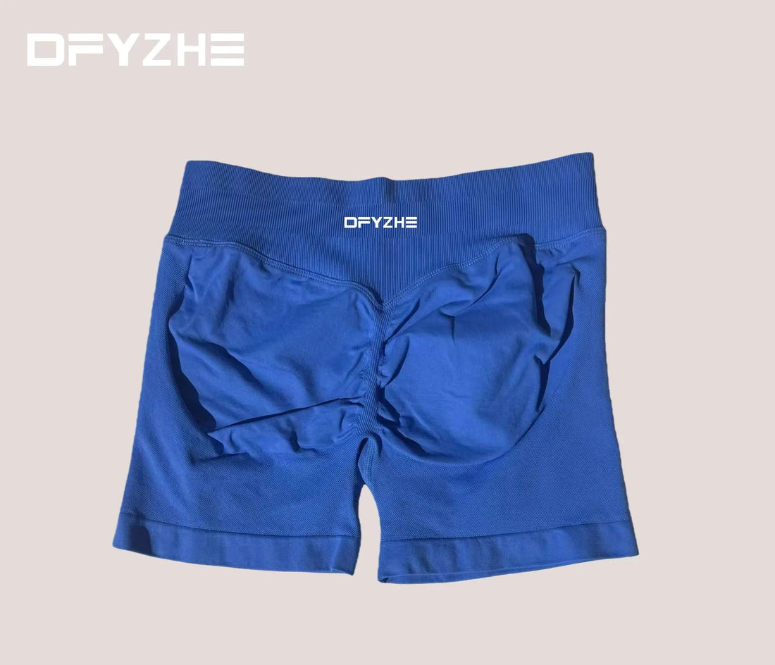 DFYZHE Women's Impact Shorts 4.5" – Seamless High Waist Ribbed Workout Shorts for Yoga Cycling & Fitness Tahsi Fashion House