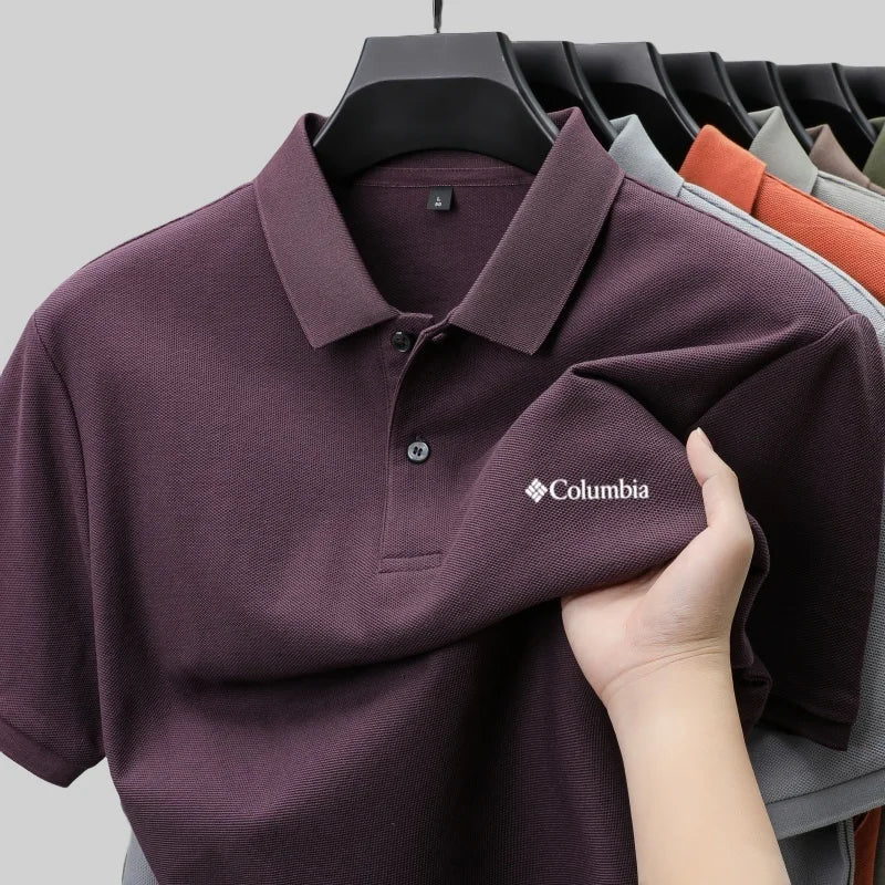 Men's short sleeved polo shirt, brand new, fashionable, comfortable, business casual style with buttons, breathable