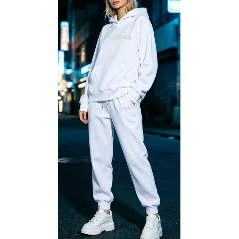 Women's Tracksuit Hoodies Trousers 2PCS Suit Winter Sports Jogging Outfits Fashion Street Designer Clothes for Women Pants Set