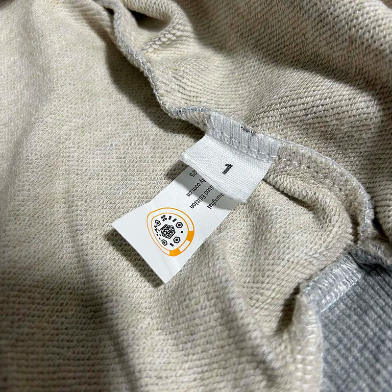 Integrated Cutting Oversized Kanye West Vultures Zipper Hoodie Men Women Simple Letters Print Gray Coats Best Quality Cotton - ATFH