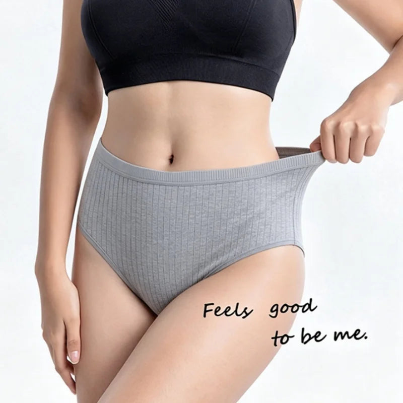 3Pcs/Set Women High Waist Panties Cotton Briefs Tummy Control Underwear Sexy Lingerie Breathable Full-Coverage Underpants S-XXL