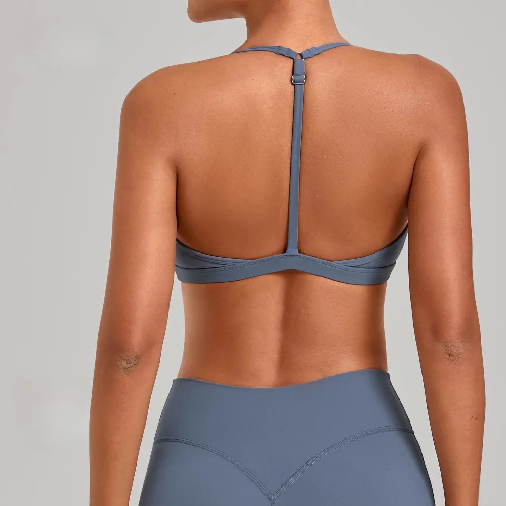 Gym Workout Fitness Top Adjustable Strap Yoga Bras Hollow Out Back Versatile Sports Bra Fitness Running Sports Bra for Women - ATFH