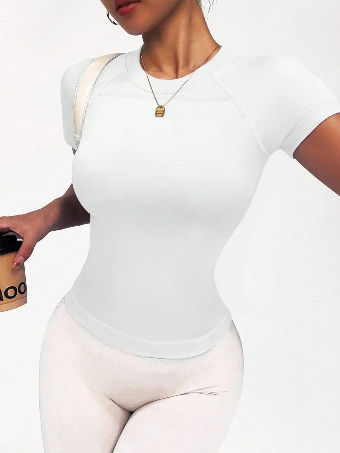 New unisex short-sleeved tops, long tops, breathable, highly elastic, slimming, suitable for yoga and running, can be worn daily - ATFH
