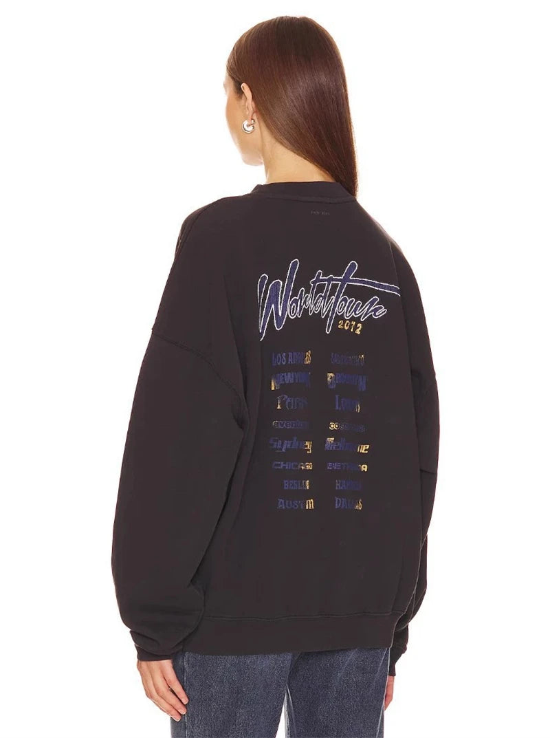 New Autumn Winter Styles North American Tiger Head Digital Printing Washed Fried Color Distressed Women's AB Sweatshirt - ATFH