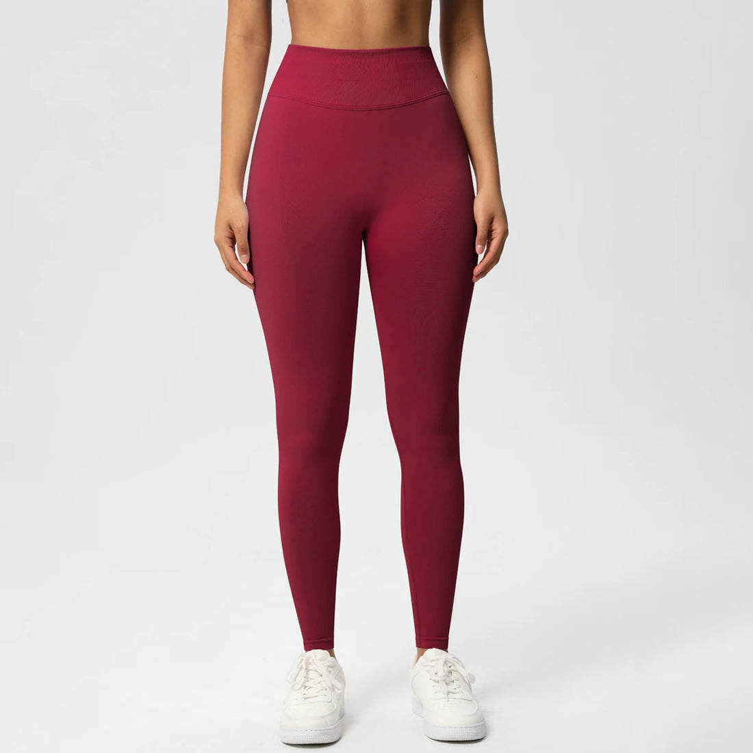 Seamless Women Solid Waist Yoga Pants Three-section Waist Sexy Hip-lifting Tight Sports Pants Fitness Exercise Yoga Pants - ATFH