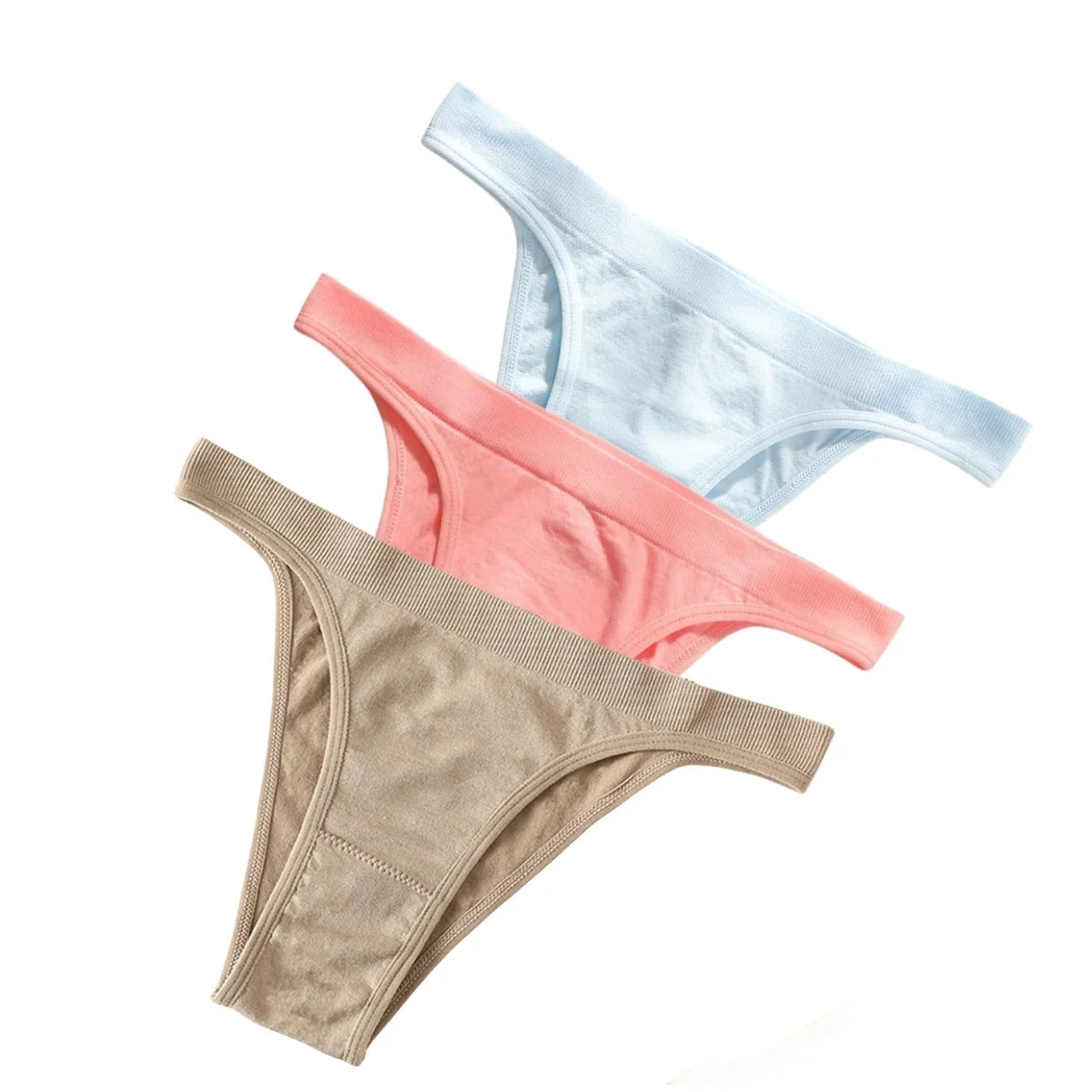 3Pcs/Set Women High Cut Brazilian Panties High Rise Seamless Underwear Soft Stretch Sports Soft Briefs Ladies Sexy Lingerie M-L