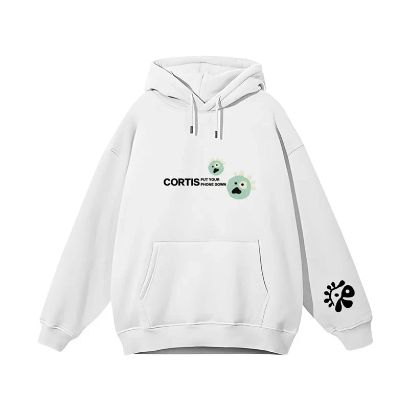 CORTIS 2026 Cartoon Monster Print Hoodie Unisex Y2K Hip Hop Pullover Sweatshirt Loose Streetwear Hooded Tops For Men Women